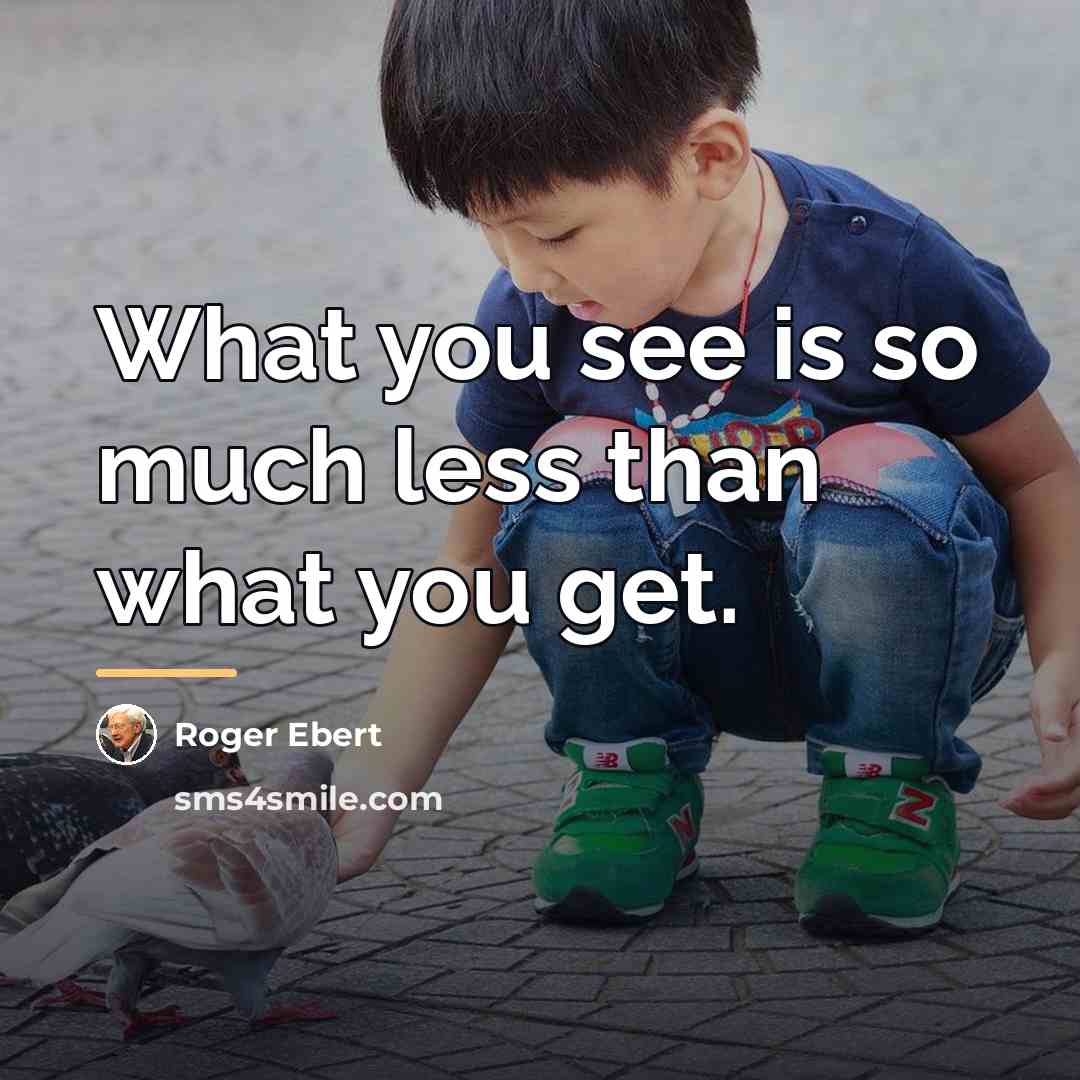 “What you see is so much less than what you…” quote by Roger Ebert