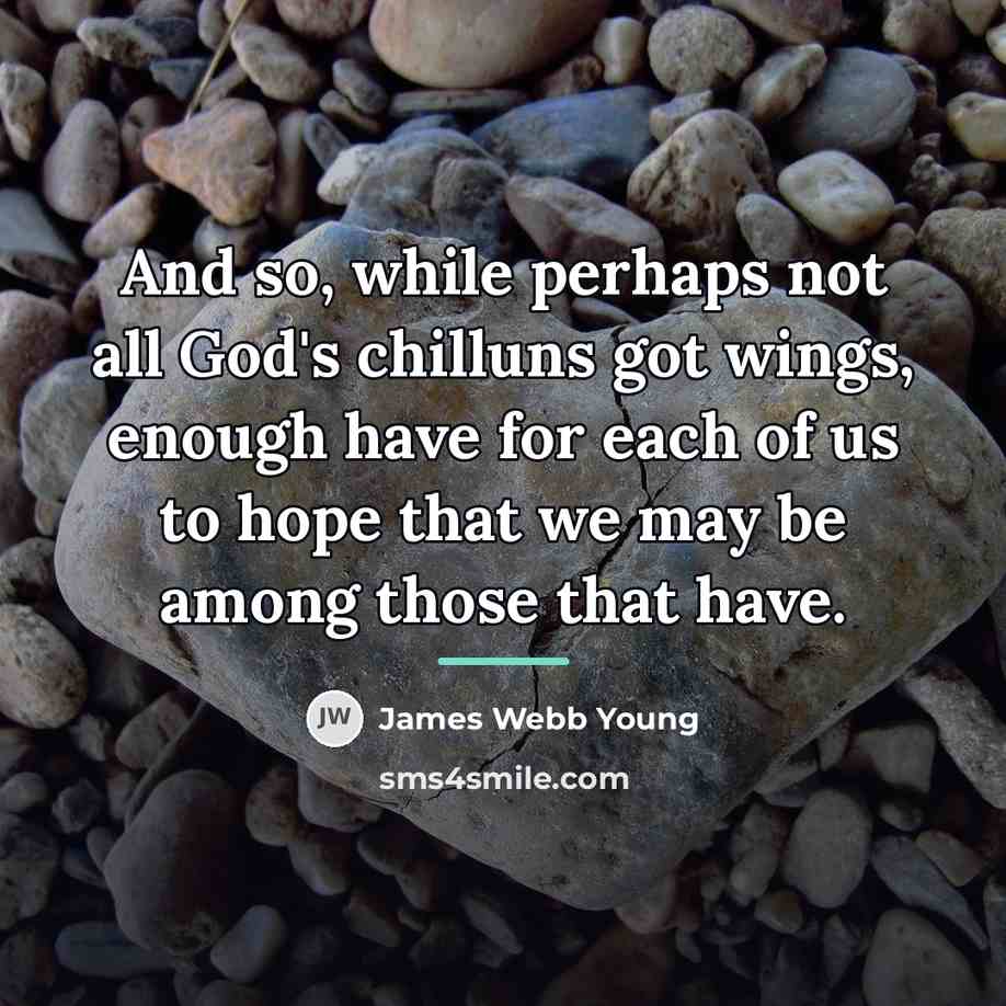 “And so, while perhaps not all God's chilluns got wings,…” quote by James Webb Young