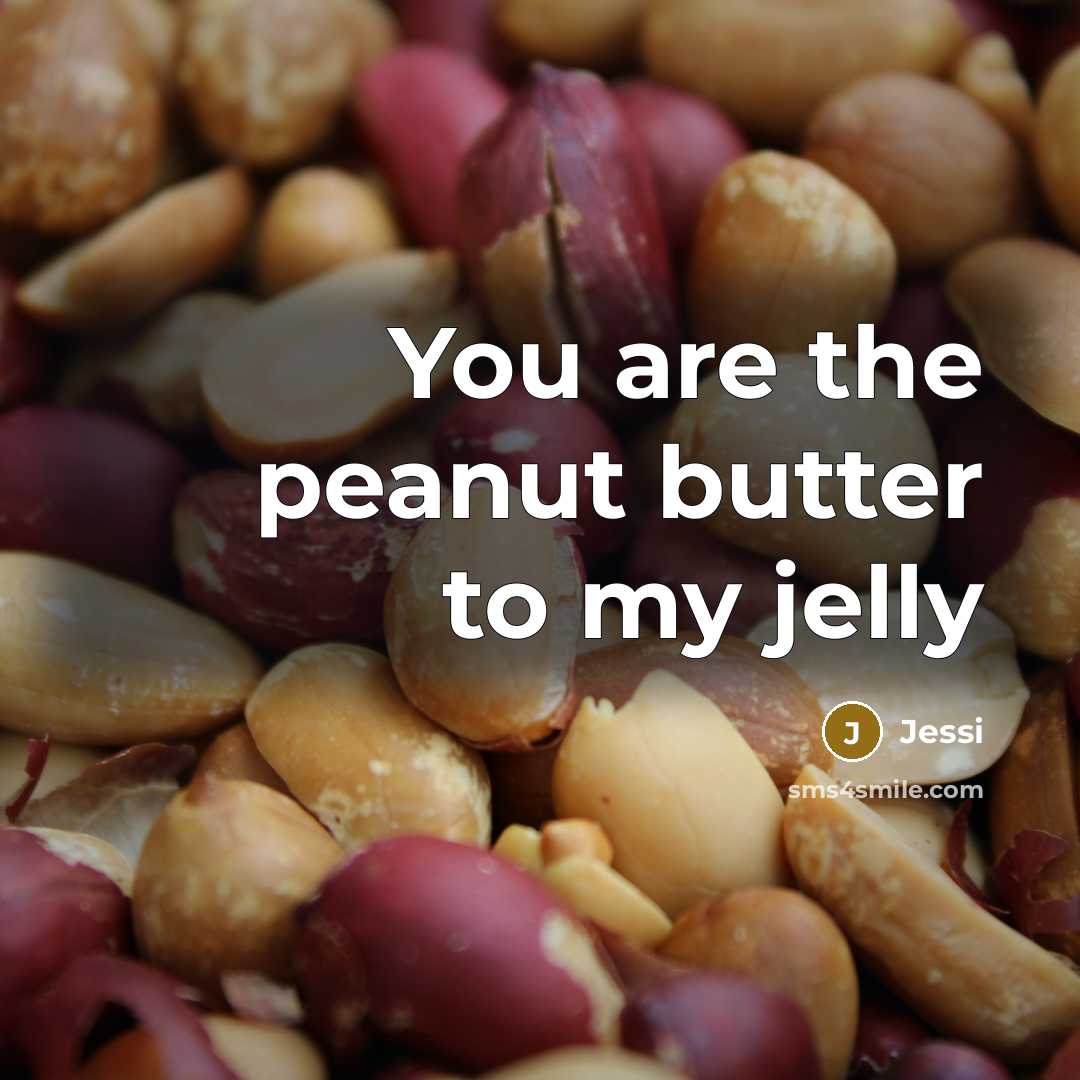 “You are the peanut butter to my jelly” quote by Jessi