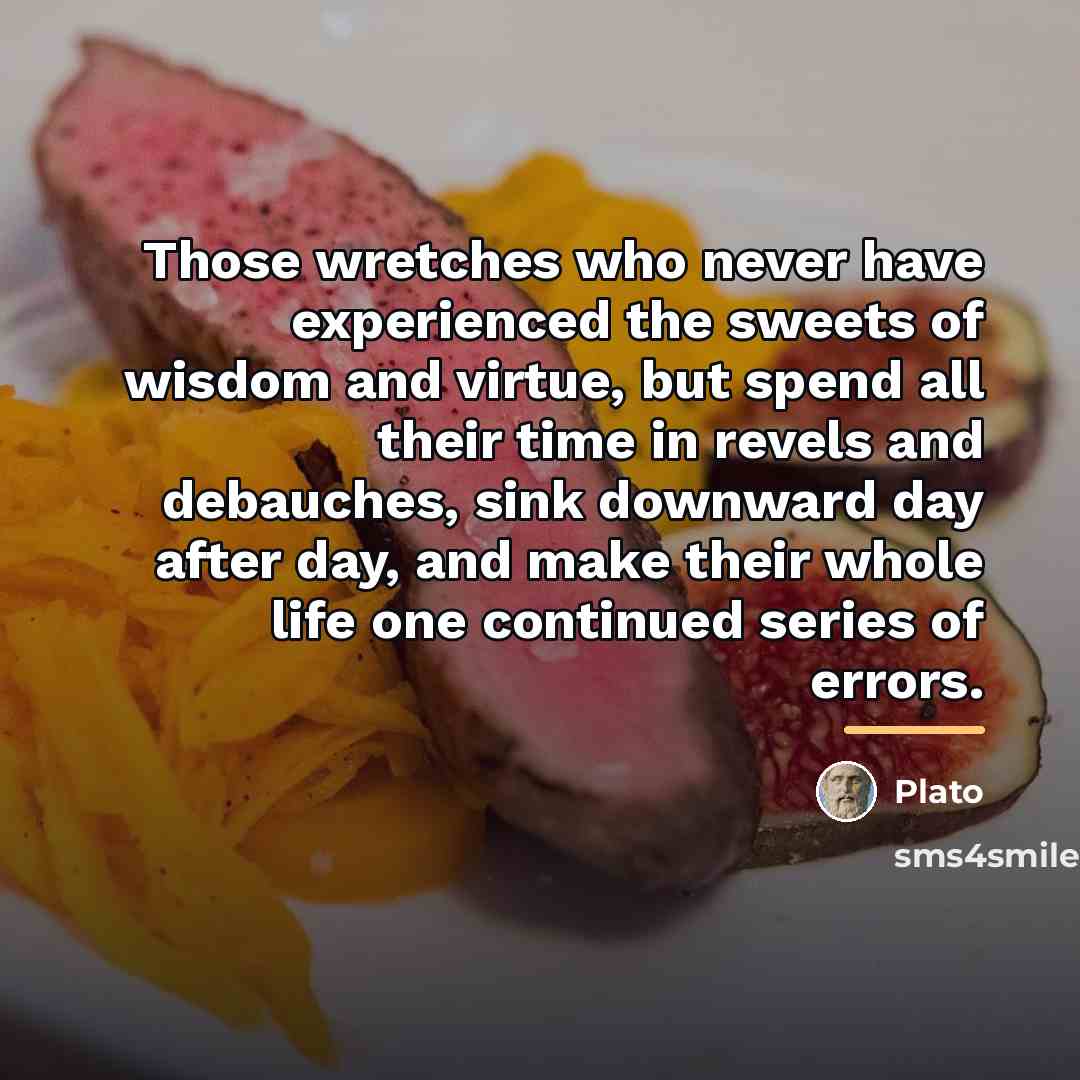“Those wretches who never have experienced the sweets of wisdom…” quote by Plato