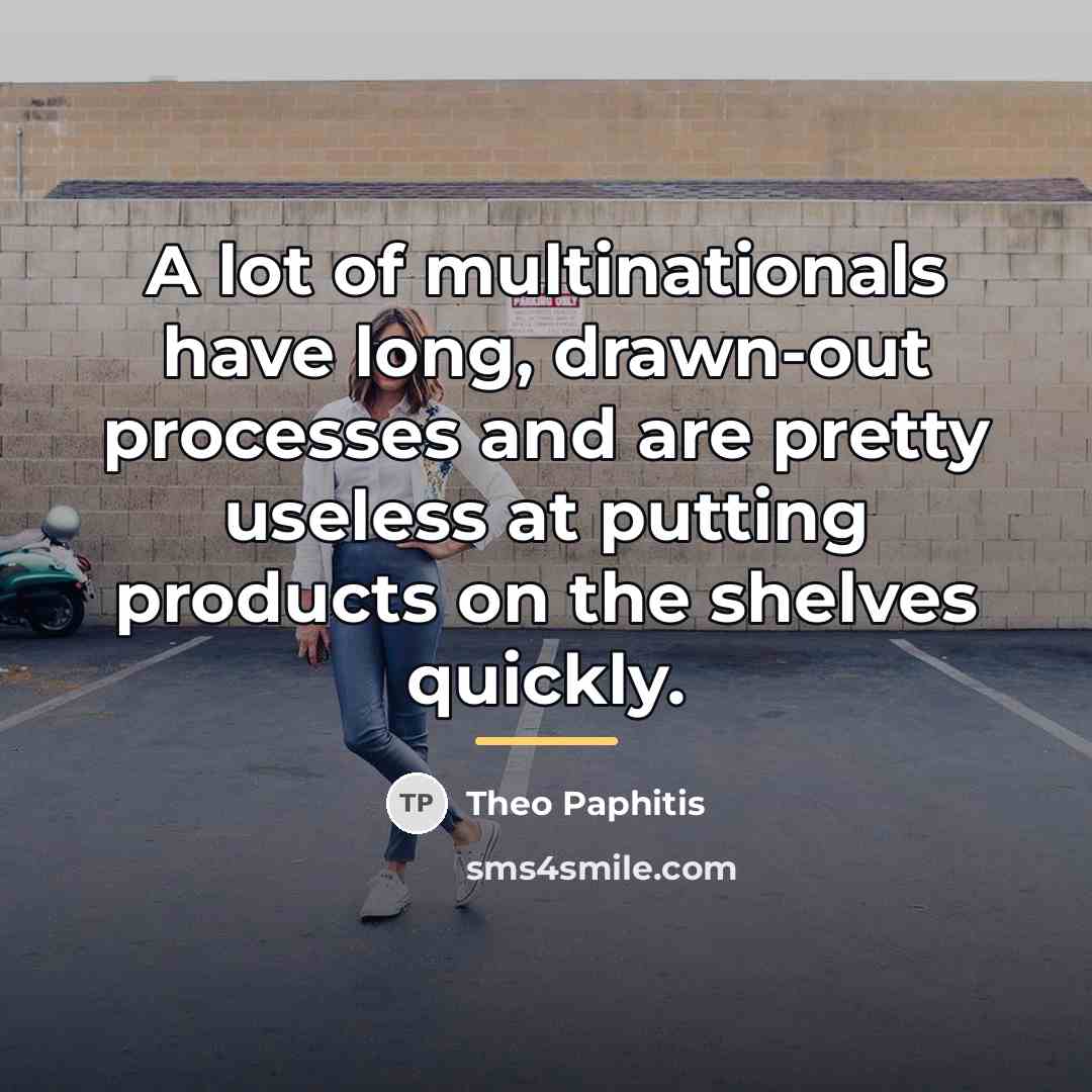 “A lot of multinationals have long, drawn-out processes and are…” quote by Theo Paphitis