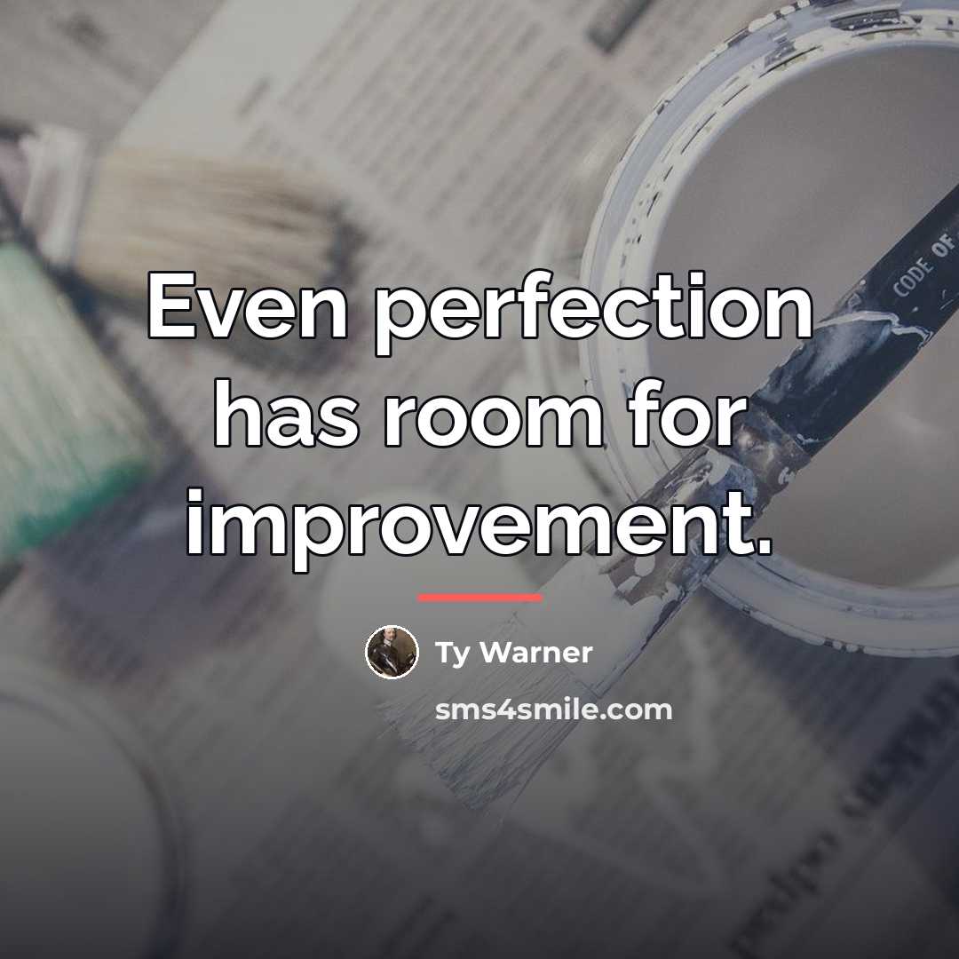 “Even perfection has room for improvement.…” quote by Ty Warner