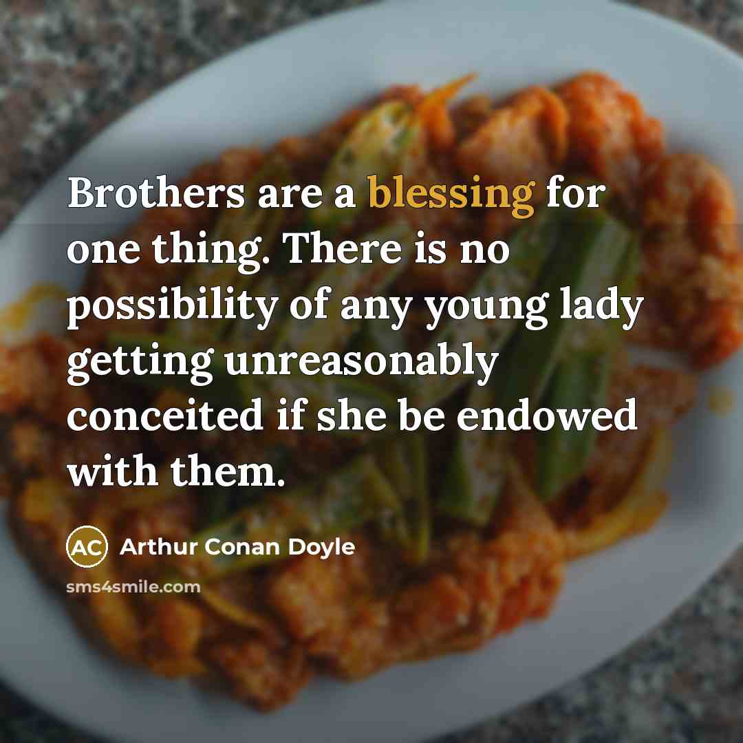 “Brothers are a blessing for one thing. There is no…” quote by Arthur Conan Doyle