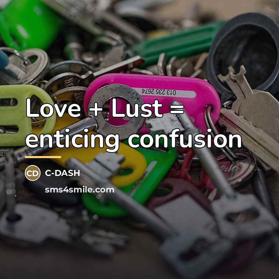 “Love + Lust = enticing confusion…” quote by C-DASH