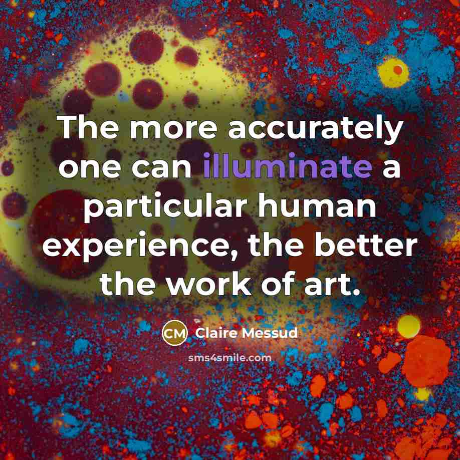 “The more accurately one can illuminate a particular human experience,…” quote by Claire Messud