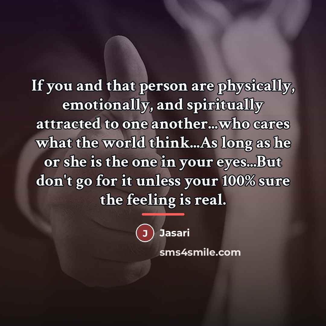 “If you and that person are physically, emotionally, and spiritually…” quote by Jasari