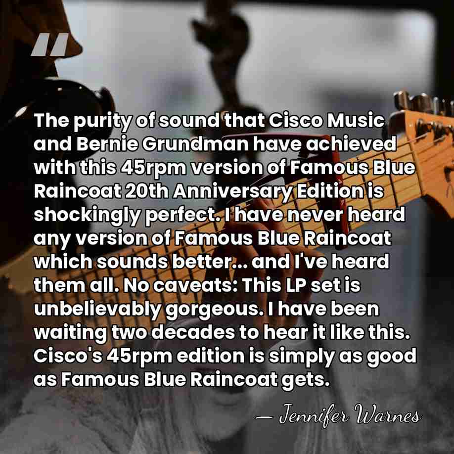 The purity of sound that Cisco Music and Bernie Grundman have achieved&hellip; - Jennifer Warnes