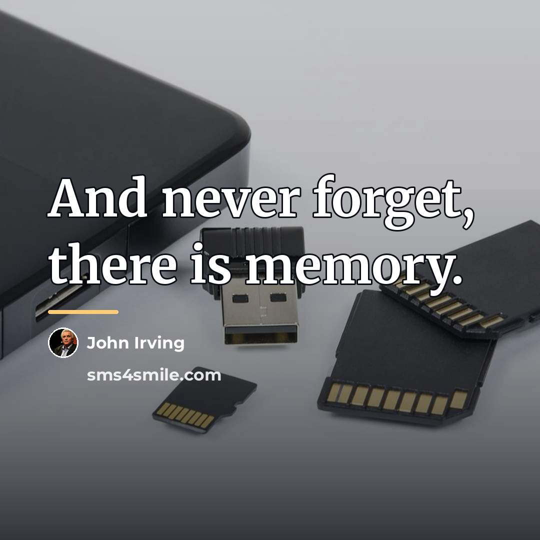 “And never forget, there is memory.…” quote by John Irving