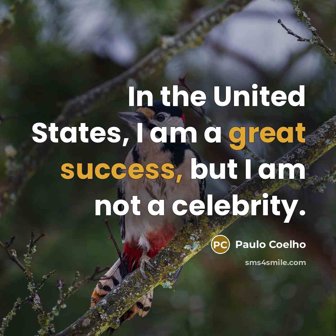 “In the United States, I am a great success, but…” quote by Paulo Coelho