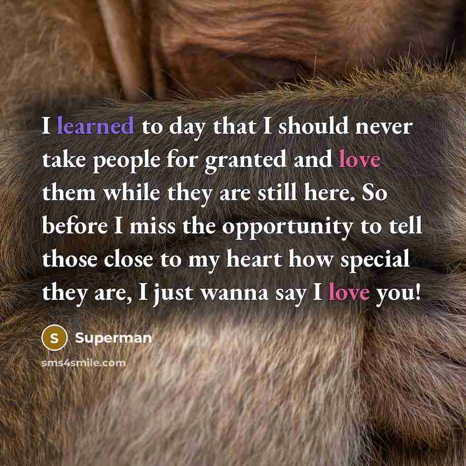 “I learned to day that I should never take people…” quote by Superman