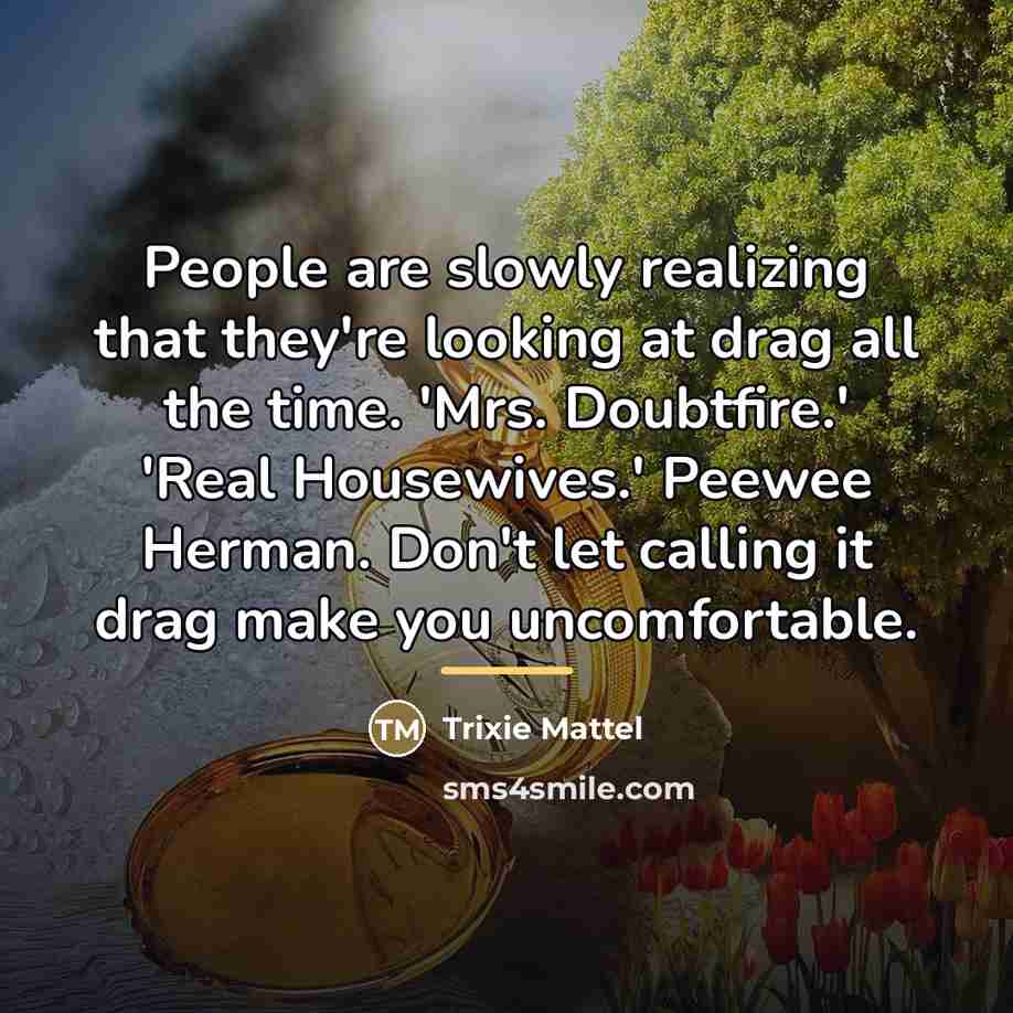 “People are slowly realizing that they're looking at drag all…” quote by Trixie Mattel