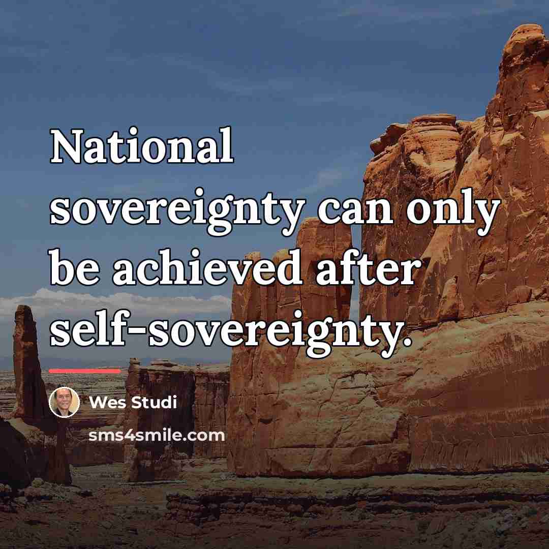 “National sovereignty can only be achieved after self-sovereignty.…” quote by Wes Studi