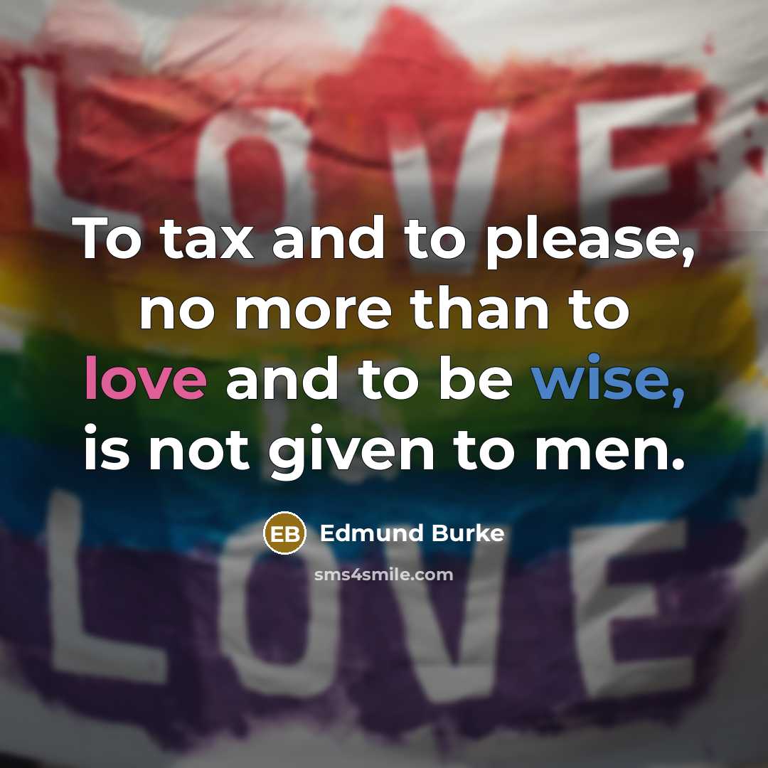 “To tax and to please, no more than to love…” quote by Edmund Burke