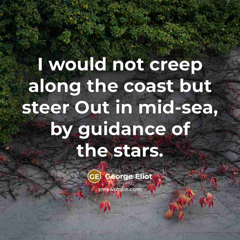 “I would not creep along the coast but steer Out…” quote by George Eliot