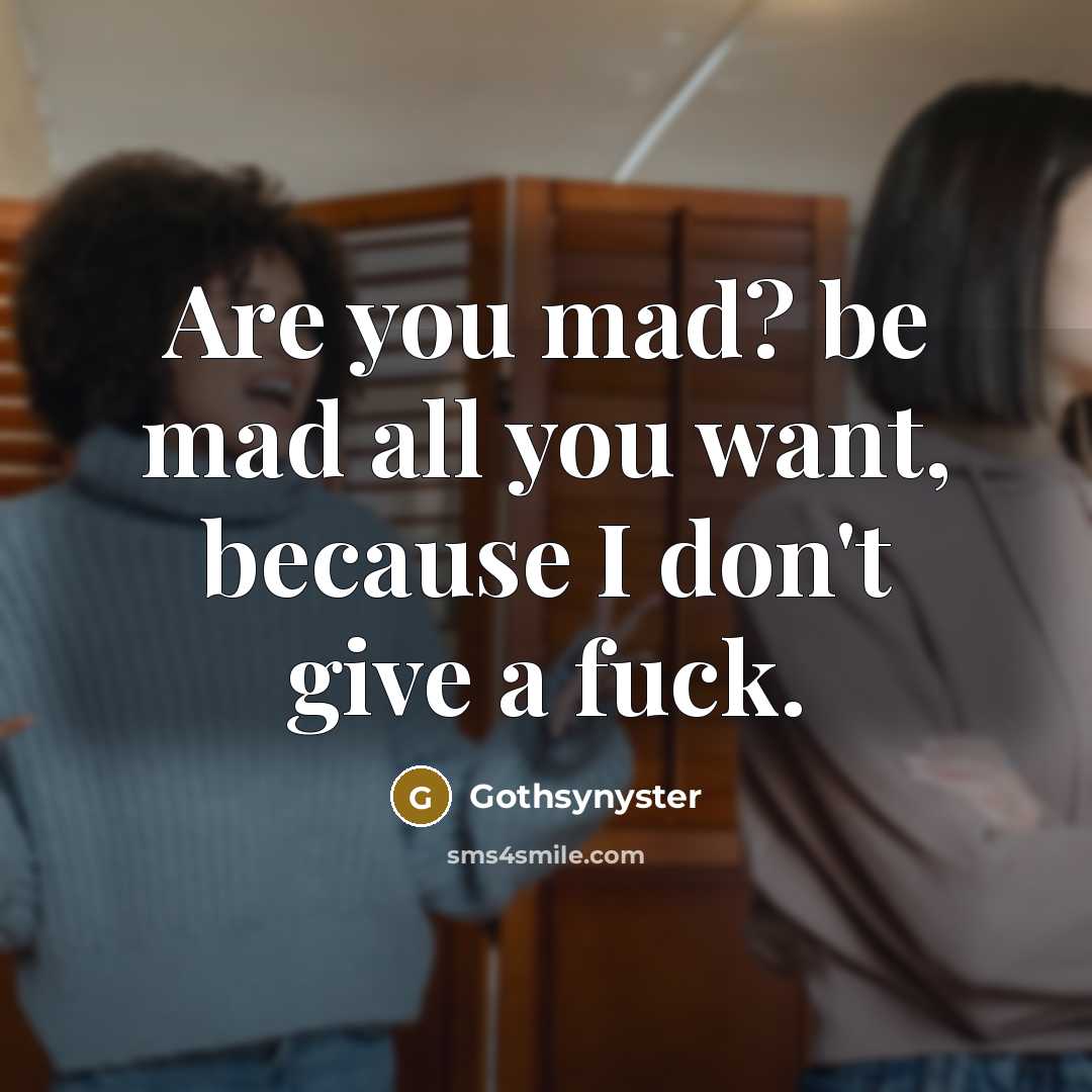“Are you mad? be mad all you want, because I…” quote by Gothsynyster
