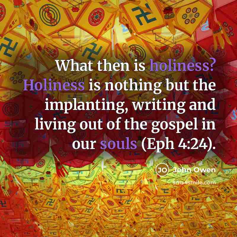 “What then is holiness? Holiness is nothing but the implanting,…” quote by John Owen