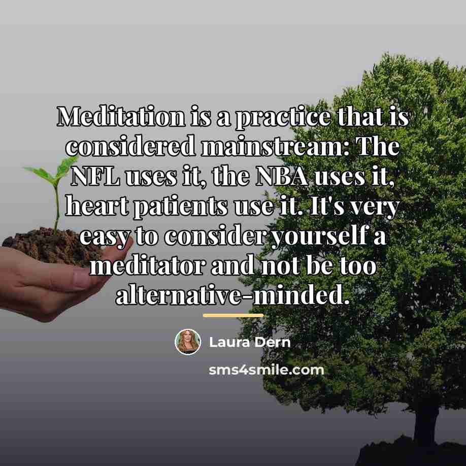 “Meditation is a practice that is considered mainstream: The NFL…” quote by Laura Dern