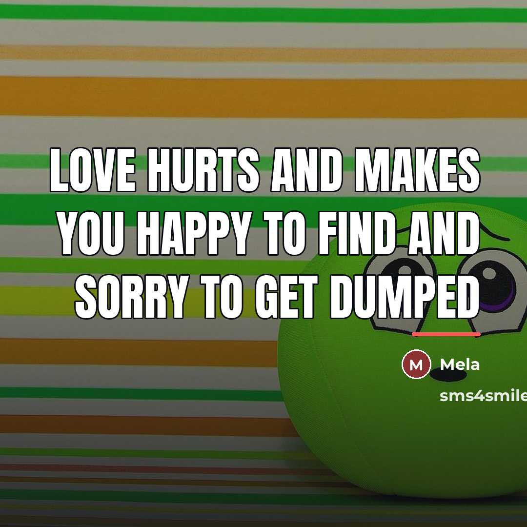 “Love hurts and makes you happy to find and sorry…” quote by Mela