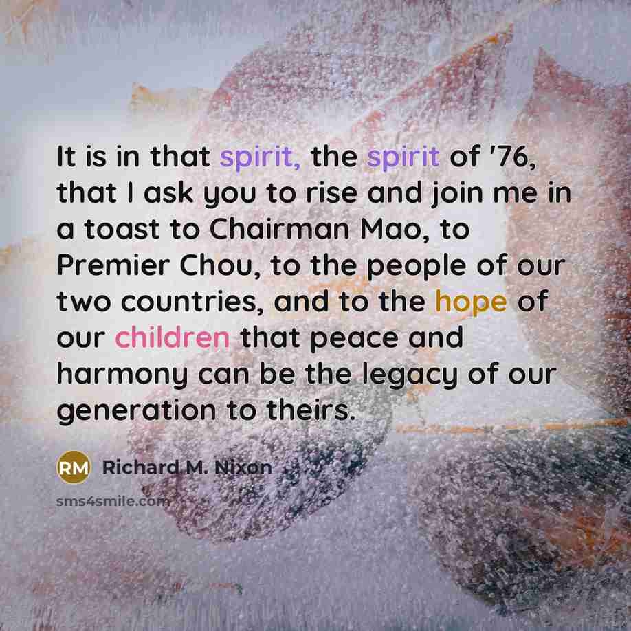 “It is in that spirit, the spirit of '76, that…” quote by Richard M. Nixon