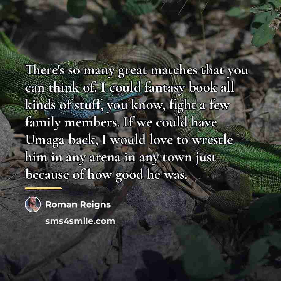 “There's so many great matches that you can think of.…” quote by Roman Reigns