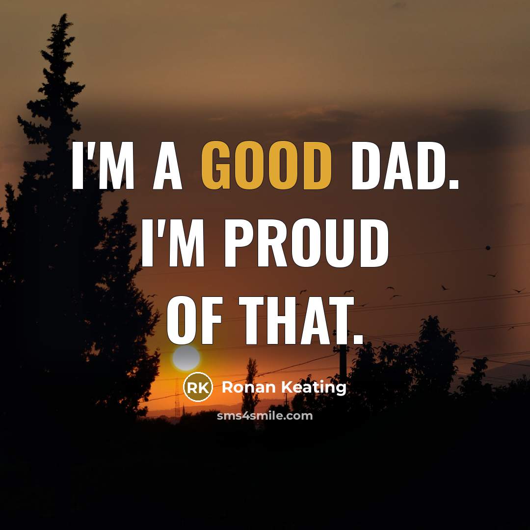 “I'm a good dad. I'm proud of that.…” quote by Ronan Keating