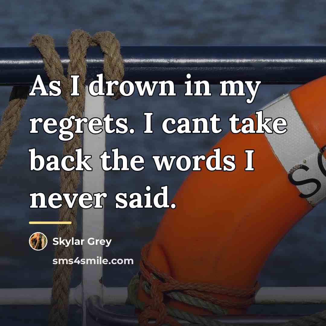 “As I drown in my regrets. I cant take back…” quote by Skylar Grey