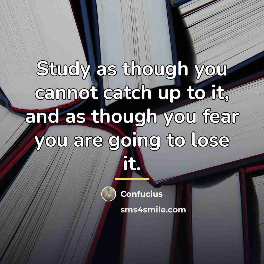 “Study as though you cannot catch up to it, and…” quote by Confucius
