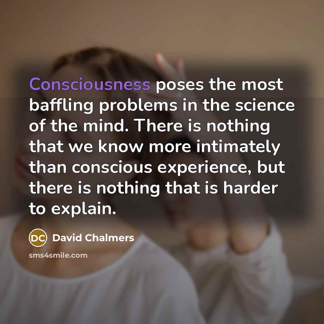 “Consciousness poses the most baffling problems in the science of…” quote by David Chalmers