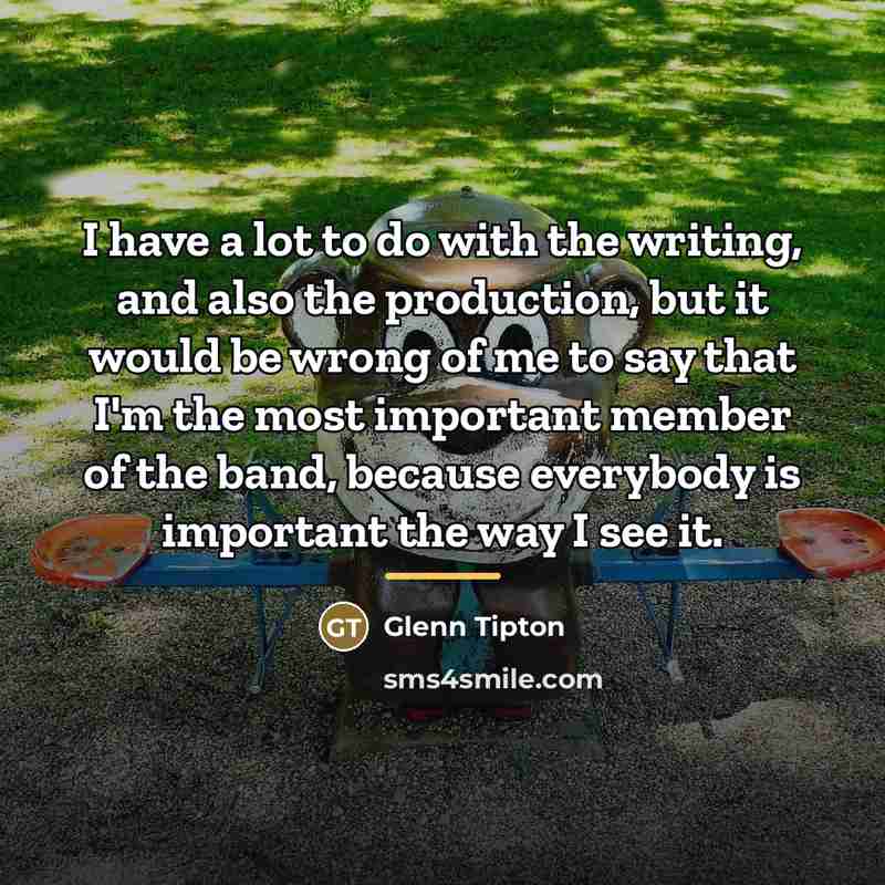 “I have a lot to do with the writing, and…” quote by Glenn Tipton