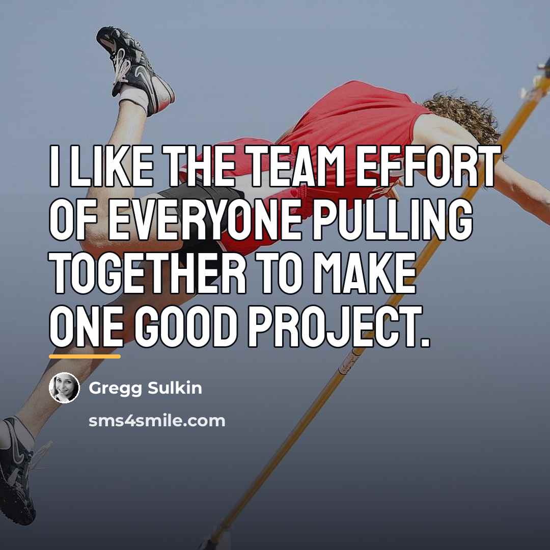 “I like the team effort of everyone pulling together to…” quote by Gregg Sulkin