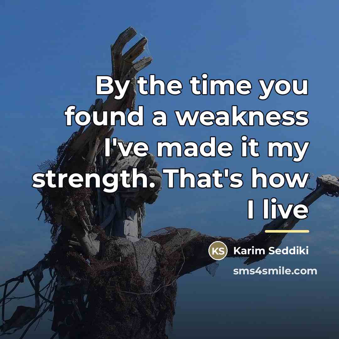 “By the time you found a weakness I've made it…” quote by Karim Seddiki