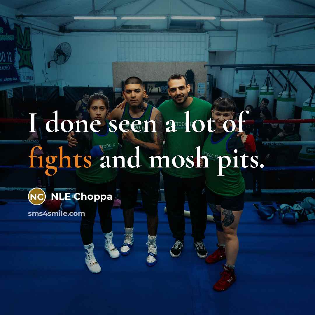 “I done seen a lot of fights and mosh pits.…” quote by NLE Choppa
