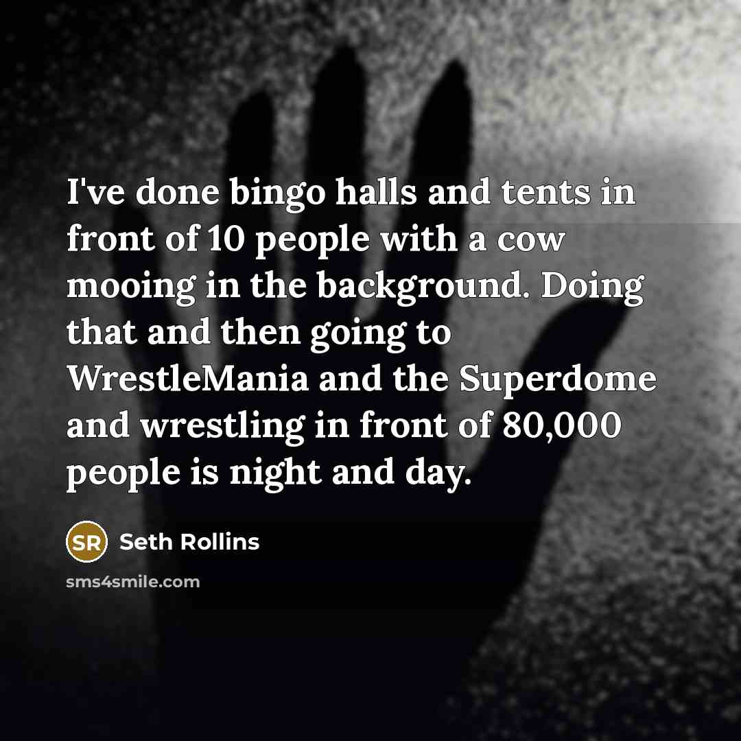 “I've done bingo halls and tents in front of 10…” quote by Seth Rollins
