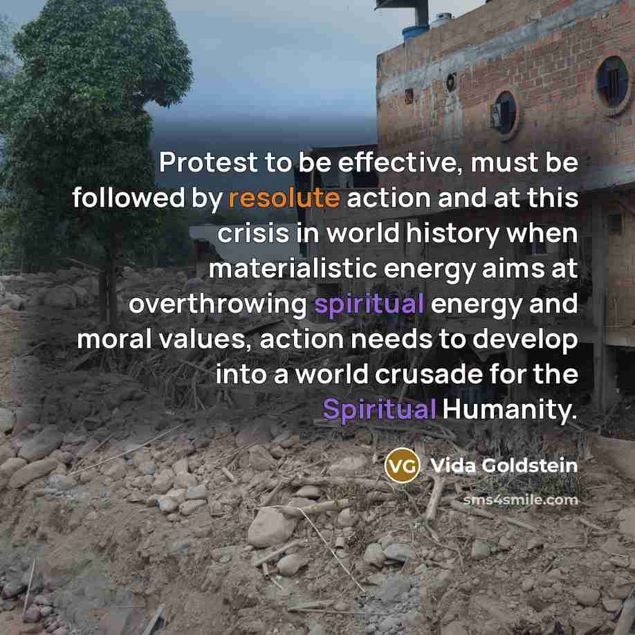 “Protest to be effective, must be followed by resolute action…” quote by Vida Goldstein