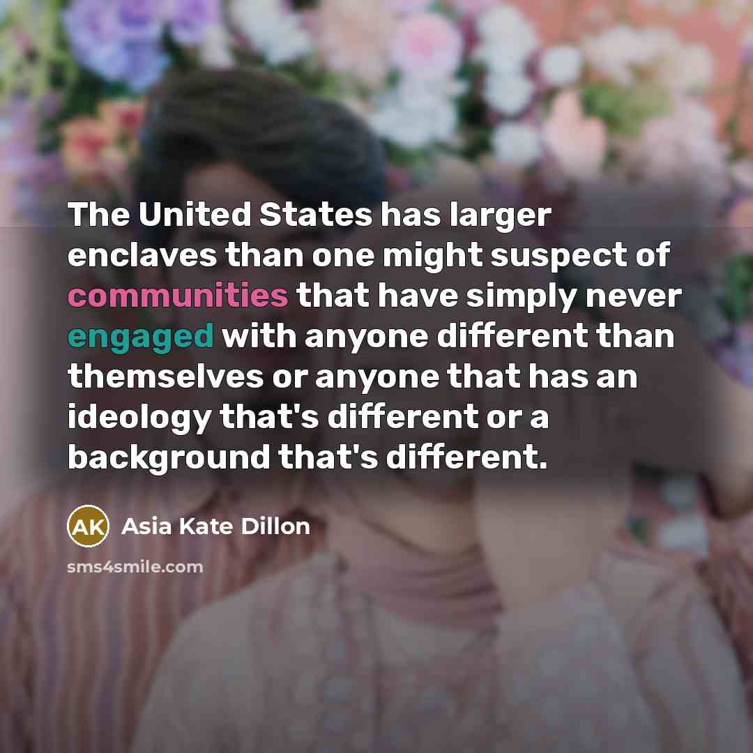 “The United States has larger enclaves than one might suspect…” quote by Asia Kate Dillon