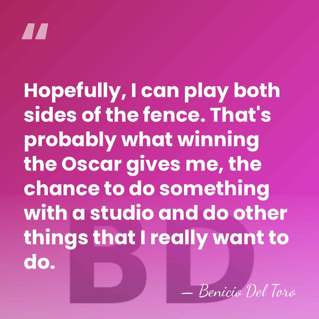 Hopefully, I can play both sides of the fence. That's probably what&hellip; - Benicio Del Toro