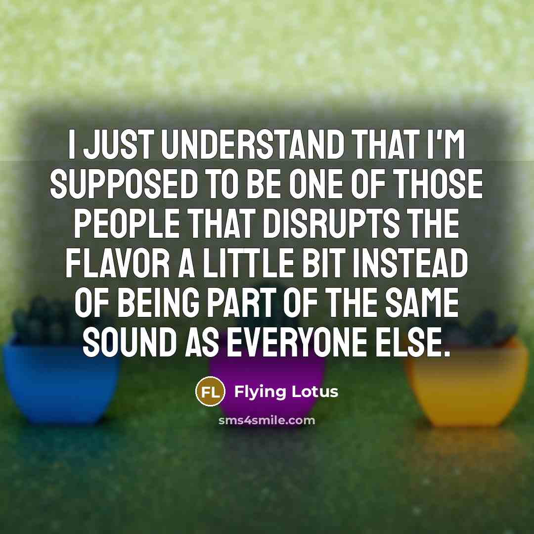 “I just understand that I'm supposed to be one of…” quote by Flying Lotus