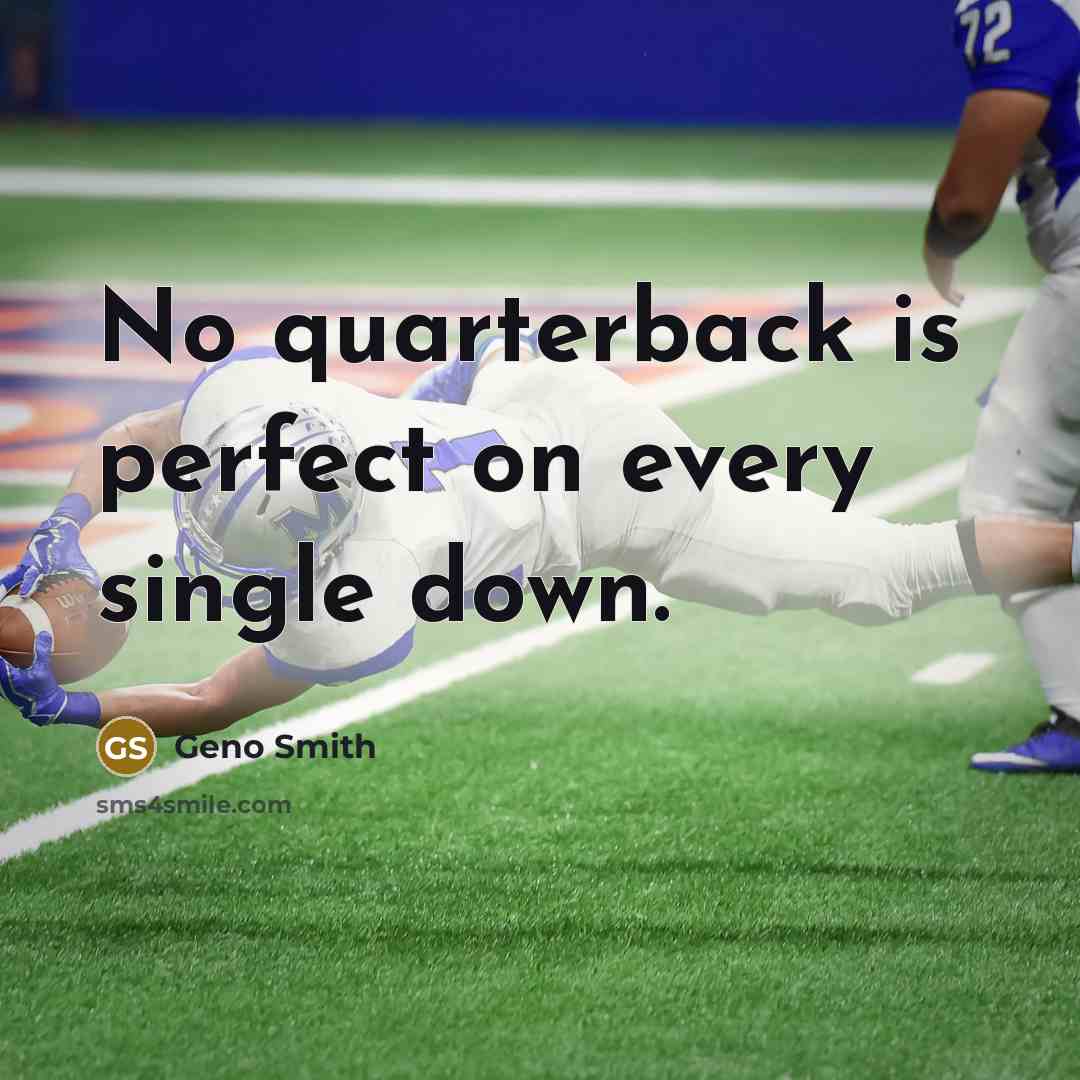 “No quarterback is perfect on every single down.…” quote by Geno Smith