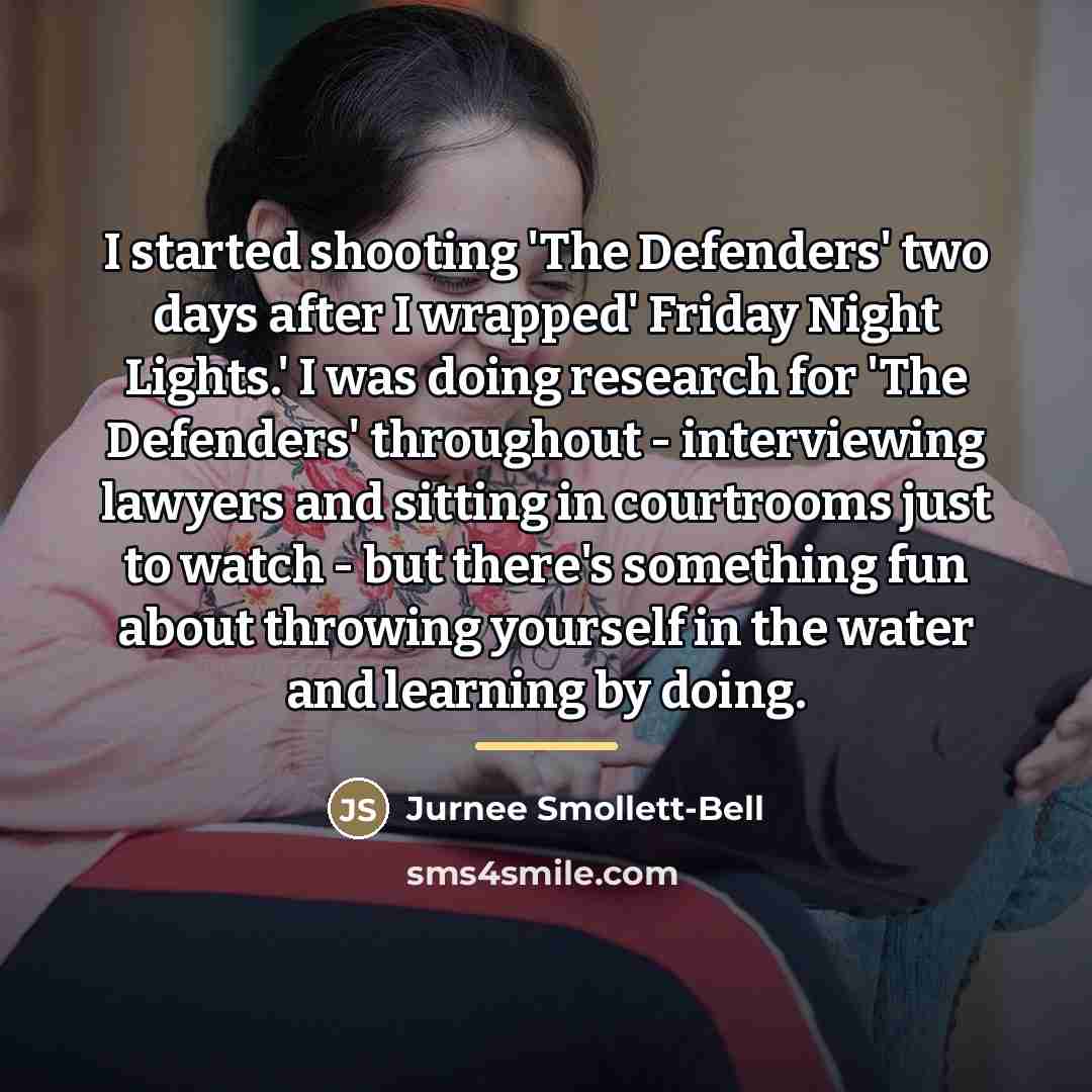 “I started shooting 'The Defenders' two days after I wrapped'…” quote by Jurnee Smollett-Bell