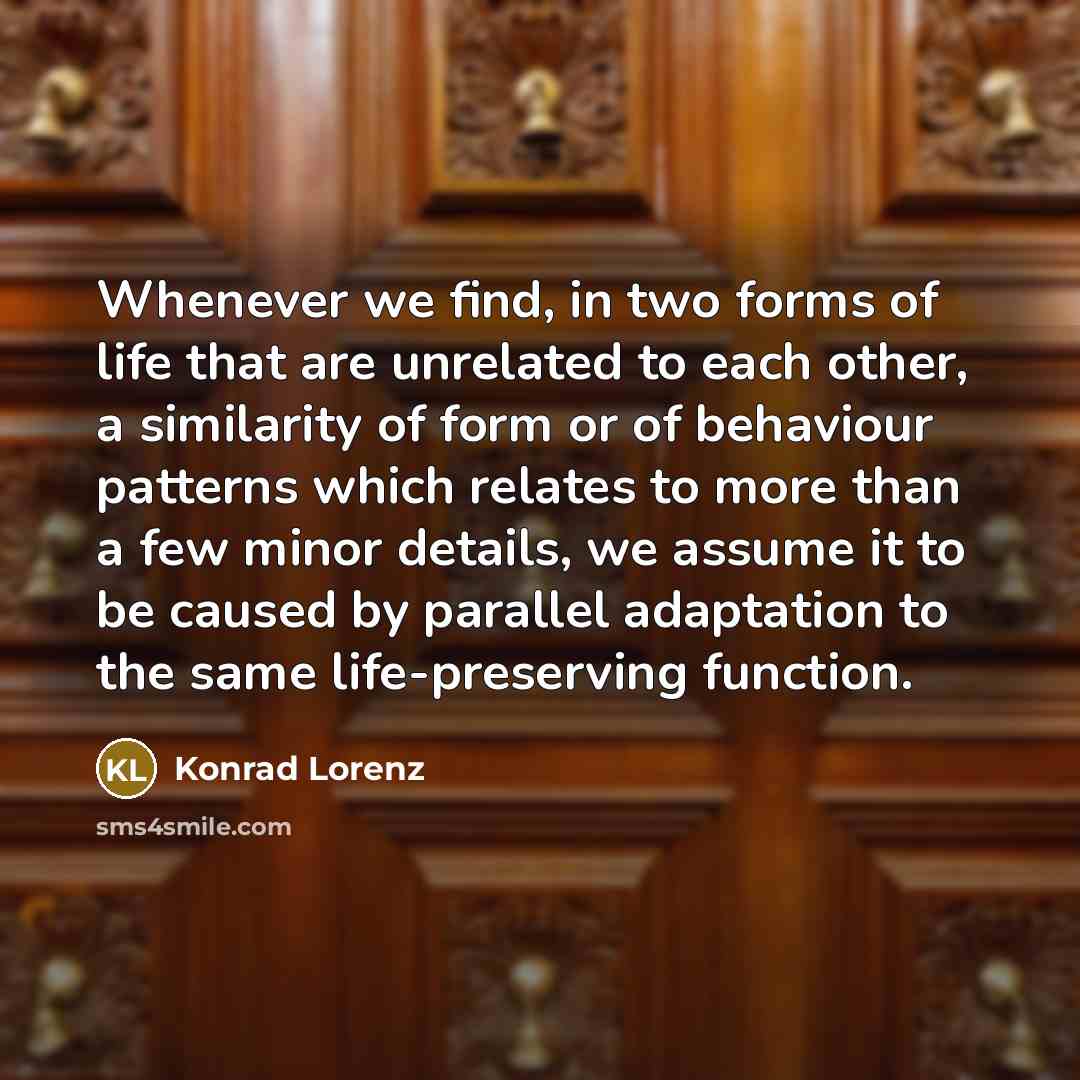 “Whenever we find, in two forms of life that are…” quote by Konrad Lorenz