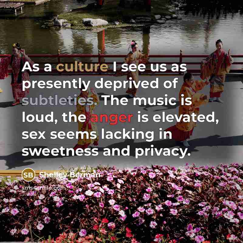 “As a culture I see us as presently deprived of…” quote by Shelley Berman