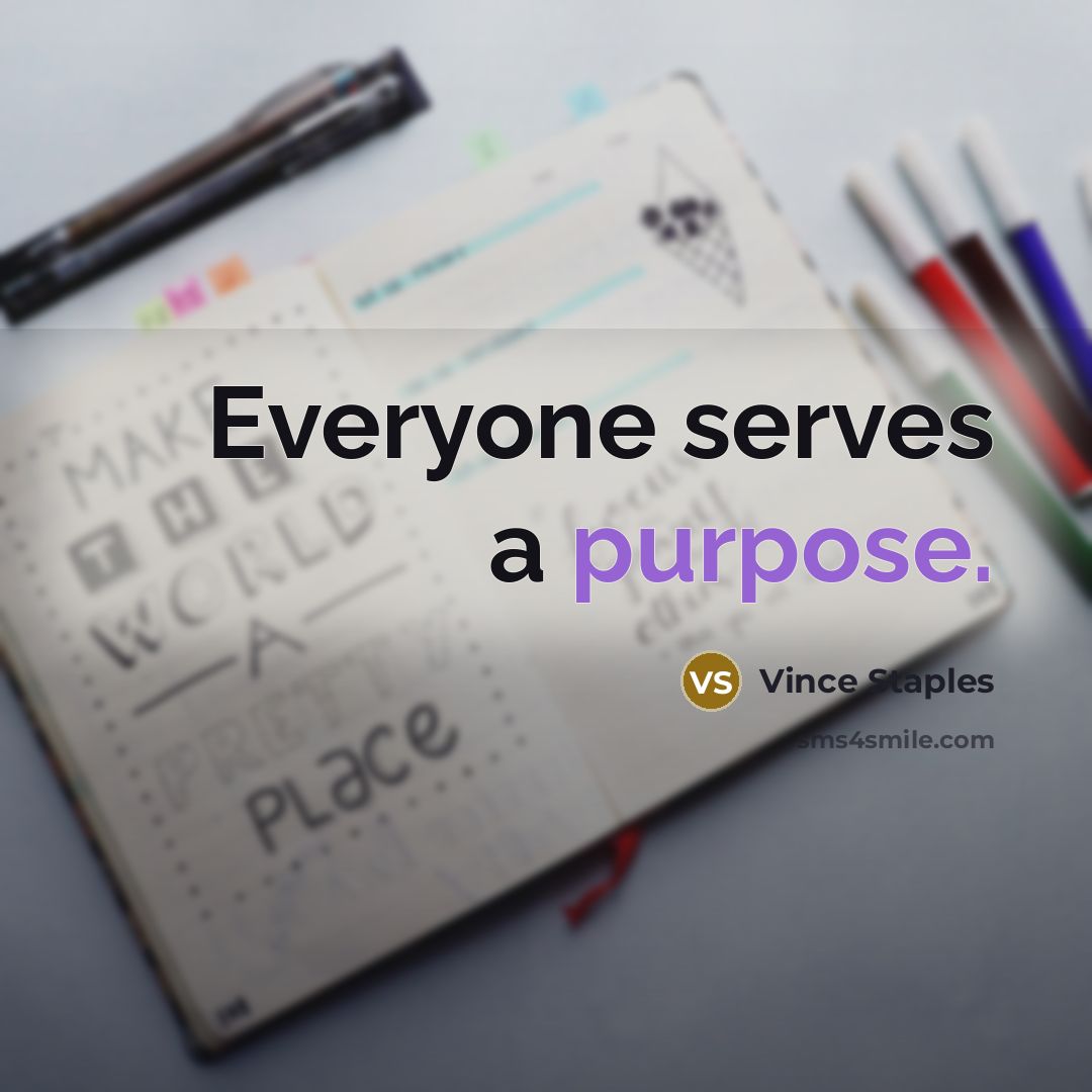 “Everyone serves a purpose.…” quote by Vince Staples