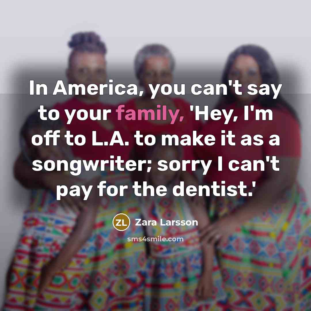 “In America, you can't say to your family, 'Hey, I'm…” quote by Zara Larsson