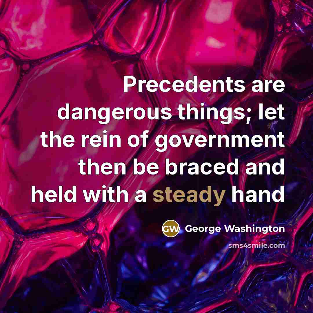 “Precedents are dangerous things; let the rein of government then…” quote by George Washington