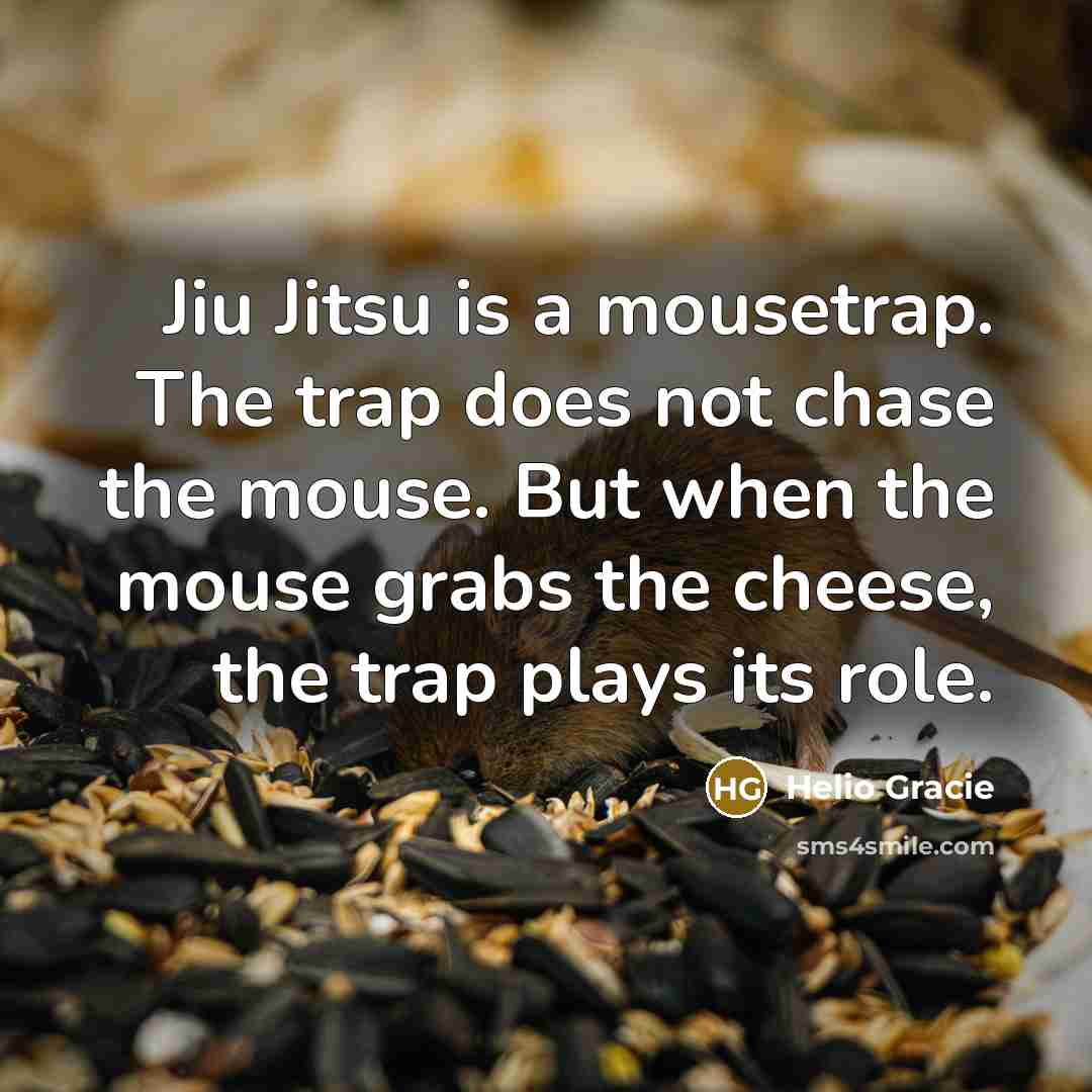 “Jiu Jitsu is a mousetrap. The trap does not chase…” quote by Helio Gracie