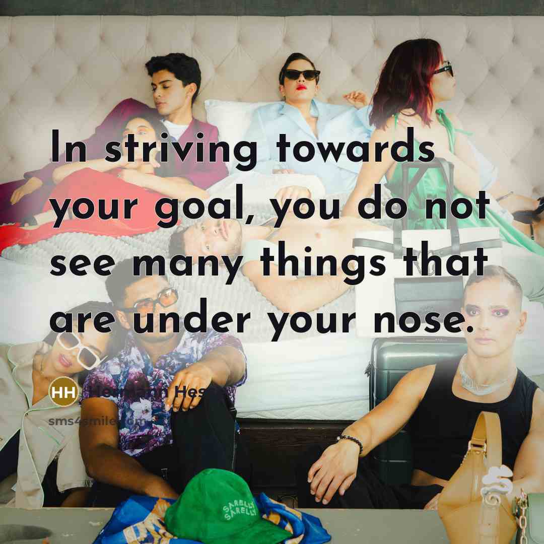 “In striving towards your goal, you do not see many…” quote by Hermann Hesse