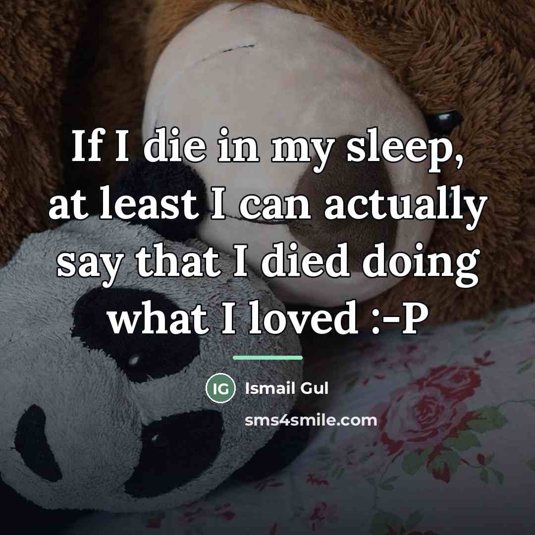 “If I die in my sleep, at least I can…” quote by Anonymous