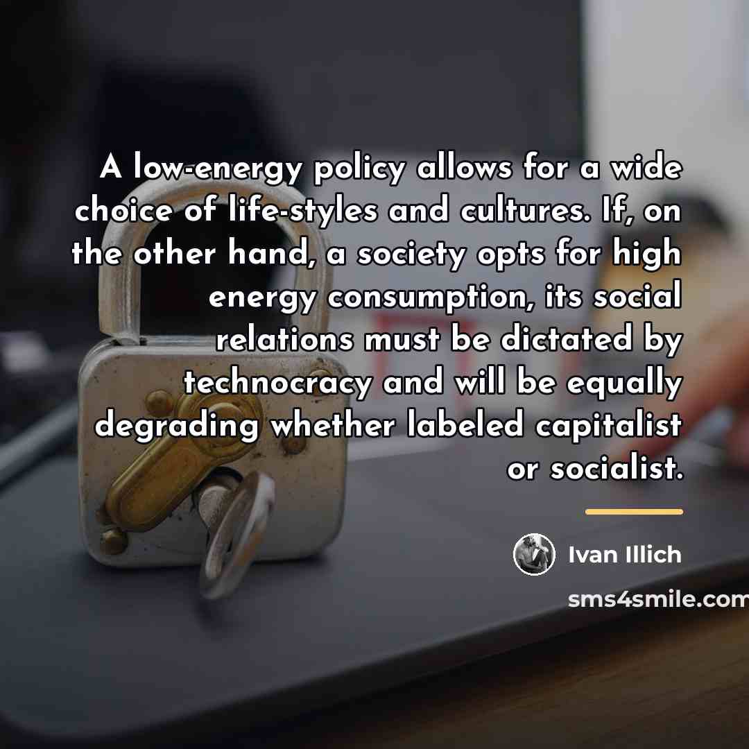 “A low-energy policy allows for a wide choice of life-styles…” quote by Ivan Illich