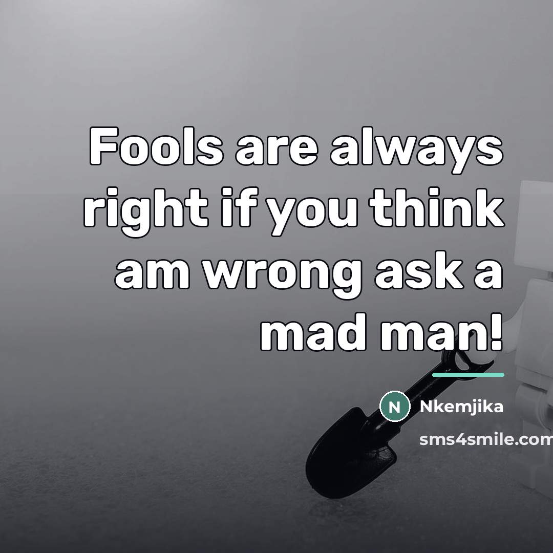 “Fools are always right if you think am wrong ask…” quote by Nkemjika