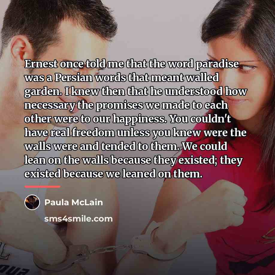 “Ernest once told me that the word paradise was a…” quote by Paula McLain